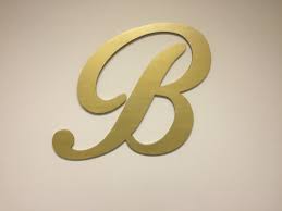 Gold Letter B Large Letter Decor Wood Wall Letters Home Wall Decor Wall Hanging Nursery Room Letters Wedding Wed Decorative Letters Letter Wall Diy Wall