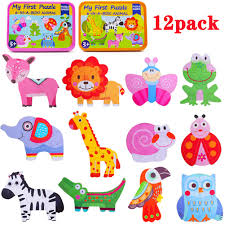 They are 3 and a half and one and a half and they play them all the time. Toddler Puzzles Kids Shapes Jigsaw Puzzle 3 Years Old Animals Insects Colorful Patterns Sorting Games Kindergarten Preschool Montessori Educational Toys For Children Boys Girls 12 Pack Buy Online In Bermuda At Desertcart 158019821