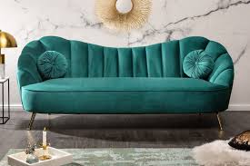 Discover our fabric and leather collection. Sofa Arielle 220cm Samt Turkis 40752 8162