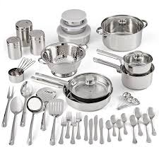 Stainless steel is a great material for cookware with many benefits. Best Selling Mainstays Stainless Steel 52 Piece Cookware Combo Set With Kitchen Tools And Flatware Accuweather Shop