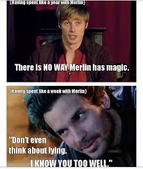 The Difference Between Arthur And Lancelot Is That Arthur Has To Be Hit Over The Head With Something Before He Sees It Lance Merlin Merlin Fandom Merlin Funny