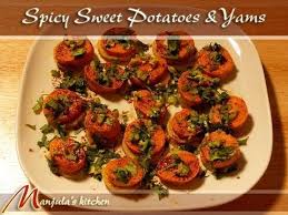 Spicy Sweet Potatoes Manjula S Kitchen Indian Vegetarian Recipes Recipe Indian Food Recipes Vegetarian Yams Recipe Spicy
