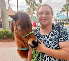 Miniature horse turns heads during walk at Lake Sumter Landing