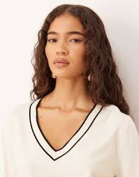 MANGO Paula Collar Neck Short Sleeve Jumper