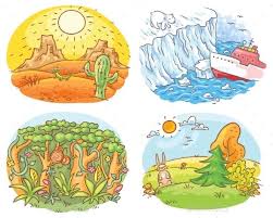 Set Of Four Different Climatic Zones Landscape Drawing For Kids Drawing Lessons For Kids Drawing For Kids
