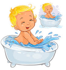 Newborn infant baby getting his first bath in the hospital. Baby Bathtub Vector Images Over 2 000