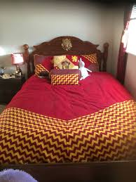 Harry Potter Gryffindor Bedding Made By Me Harry Potter Room Decor Harry Potter Bedroom Harry Potter Decor