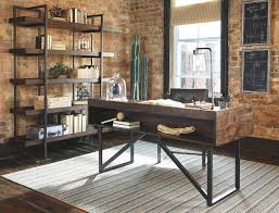 Create the ultimate home office with the help of these do it yourself home office decorating and organizing ideas. Starmore Modern Rustic Industrial Home Office Desk With Steel Base By Benchcraft At Virginia Furniture Market Industrial Home Offices Rustic Home Offices Home Office Decor