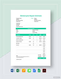 Motorcycle Repair Estimate Template Ad Paid Repair Motorcycle Template Estimate Estimate Template Schedule Templates Planner Template