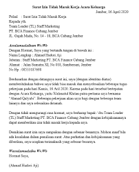 Permohonan izin ini saya ajukan karena sesuai dengan hasil pemeriksaan yang tertera pada surat keterangan dokter (saya lampirkan), saya. 16 Contoh Surat Izin Tidak Masuk Kerja 100 Pasti Di Izini Oleh Pimpinanmu