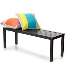 From the clean lines to the emphasis on showcasing the wood grain. Outdoor Metal Bench Seat Kmart Outdoor Tables And Chairs Stylish Outdoor Furniture Outdoor Bench Seating