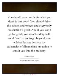 You Should Never Settle For What You Think Is Just Good You Picture Quotes