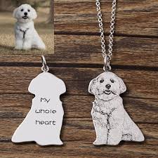Personalized engraved pet photo necklace. Personalized Pet Memorial Photo Necklace Getnamenecklace