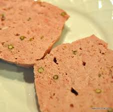 Leberkase With Green Peppercorns A German Meatloaf Of Neither Liver Or Cheese Recipe German Meatloaf Recipes Meatloaf