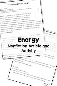 Energy Potential Kinetic And Forms Vocabulary Nonfiction Article And Activity In 2020 Nonfiction Articles Nonfiction Texts Reading Comprehension Questions