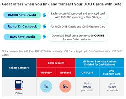 Earn 10% cashback across five spending categories with this no annual fee card. Uob And Cimb Offer Cashback Promos For Setel Top Up Soyacincau Com