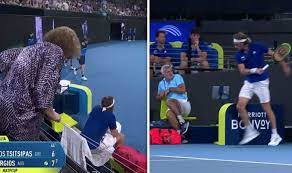 He was the saviour, he saved all of us. it was a moment that changed the young tennis player's outlook on life. Stefanos Tsitsipas Has Atp Cup Meltdown Against Nick Kyrgios As His Mum Tells Him Off Tennis Sport Express Co Uk