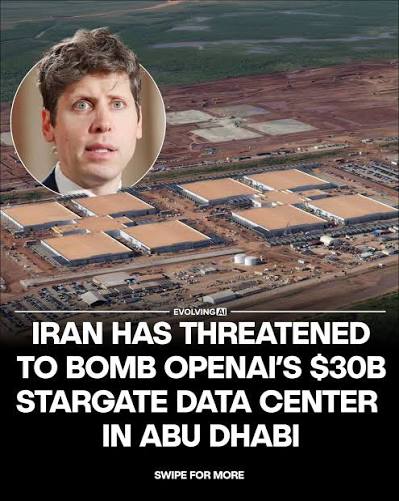 🚨 Iran has directly threatened to destroy the Stargate AI data center in  Abu Dhabi, one of the largest AI infrastructure projects ever built outside  the United States. The IRGC released a
