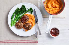 Add rest of ingredients (except 2 additional beaten eggs). Vegeful Beef Rissoles With Sweet Potato Mash The Heart Foundation