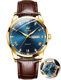 Men's Fashion Casual Leather Watch Big Face