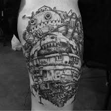 Are You A Miyazaki Fan Of Course You Are Here S A Fbf Of A Studioghibli Howlsmovingcastle Tattoo I Did A Bit B Ink Tattoo Black And Grey Tattoos Tattoos