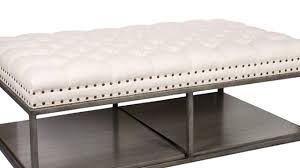 Genuine cowhide leather moroccan ottoman coffee table pouf footstool beanbag. Modern Cream Leather Ottoman Coffee Table Youtube