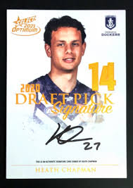 2021 AFL Select Optimum Copper Draft Pick Signature- HEATH CHAPMAN  FREMANTLE DOCKERS DPSC14