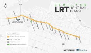 Lrt stations are equipped with features such as automatic doors, elevators, escalators, ramps, platform edge warning strips, train arrival announcements, reduced height pay phones and tty telephones. Hamilton Lrt On Twitter Here S The New Hamontlrt B Line Route Map From Mcmasteru To Eastgate Square Hamont