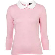 Knitted Contrast Peter Pan Collar Top Peter Pan Collar Top Top Outfits Peter Pan Collar Shirt