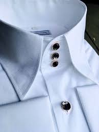 Morcouture White Black Deluxe High Collar Shirt High Collar Dress Shirts Mens High Collar Shirts High Collar Shirts