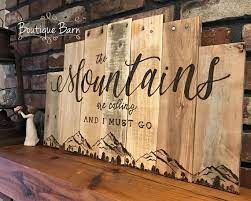 Mountains Are Calling Wood Wall Art Mountain Range Picture Etsy Mountain Room Decor Log Cabin Decor Cabin Decor