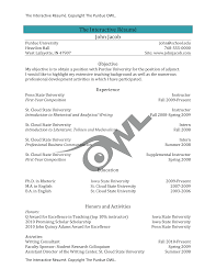 university adjunct interactive resume