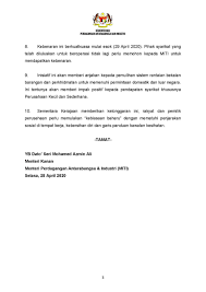 How to get miti approval permission letter for mco / steps to obtain miti's approval letter. Mohamed Azmin Ali On Twitter Effective From Tomorrow 29 April 2020 Companies That Have Received Miti S Approval To Operate During The Mco Period Are Allowed To Increase Its Operating Capacity