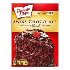 Duncan Hines Signature Perfectly Moist Swiss Chocolate Cake Mix 15 25 Oz Walmart Com Cake Mix Chocolate Cake Mixes Chocolate Layer Cake