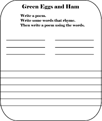 Abcteach Printable Worksheet Dr Seuss Green Eggs And Ham Poem Rhyming Words Worksheets Rhyming Words Green Eggs And Ham