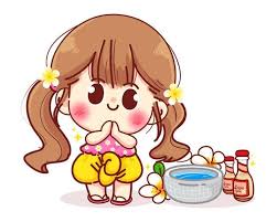 girl in thai dresses songkran festival sign of thailand cartoon illustration in 2021 songkran festival cartoon illustration cute cartoon wallpapers