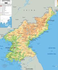 The highest mountain is mount fuji, an active. Physical Map Of North Korea Ezilon Maps