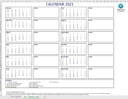 All calendar templates files are printable & blank & macro free. Calendar 2021 Excel Templates At Allbusinesstemplates Com