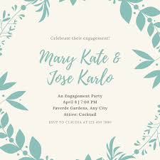 16 free invitation card templates examples lucidpress. Customize 49 Engagement Party Invitations Templates Online Canva