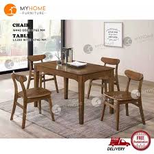 No matter who you're having over for dinner or what space you need to fill, find the perfect dining furniture that's right for you at big lots! Bulky Delivery Within 2 3 Working Days 1 4 Dining Table Set 100 Solid Wood Free Delivery And Installation Lazada Singapore