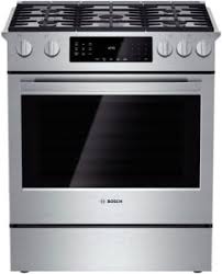 Loose food residues, grease and meat juices may catch fire during the cleaning function. Bosch Hgip054uc 30 Inch Slide In Gas Range With Convection Meat Probe Warming Drawer Pyrolytic Self Clean 4 8 Cu Ft Oven 5 Sealed Burners 20k Btu Center Burner Full Extension Telescopic Rack Quietclose Door And