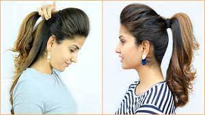 New High Puff Ponytail Hairstyles 4 Easy Ponytails For School College Work Anays Ponytail Hairstyles High Ponytail Hairstyles Hairstyles For Layered Hair