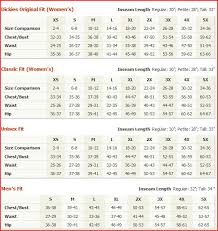 54 Abundant Dickies Clothing Size Chart