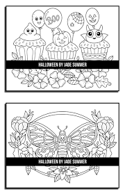 Prints color me colorful art color halloween coloring pages halloween coloring. Halloween Coloring Book An Adult Coloring Book With Beautiful Flowers Adorable Animals Spooky Characters And Relaxing Fall Designs Autumn And Halloween Coloring Books Summer Jade Amazon Co Uk Books
