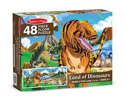 Melissa Doug Land Of Dinosaurs Floor Puzzle 48 Pcs 4 Feet Long Floor Puzzle Melissa And Doug Dinosaur