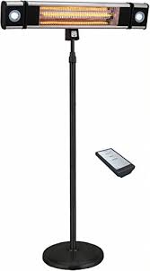 Ener G Indoor Outdoor Free Standing Electric Patio Heater With Led Light And Remote Control Black Patio Heater Led Lights Outdoor Heaters