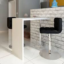 ¡cuidado con el color negro! Mesa Alta De Cocina De Mdf Y 1 Pata De Acero Blanco Con Brillo
