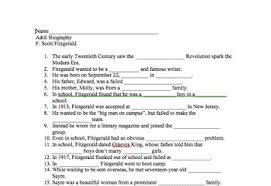 F Scott Fitzgerald A E Biography Video Guide By Geekedoutteacher