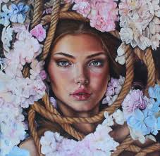 Profili Blu Painting by Valeria D'Agostino