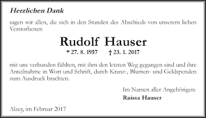 The group is represented by rudolf hauser, zurich. Traueranzeigen Von Rudolf Hauser Www Vrm Trauer De